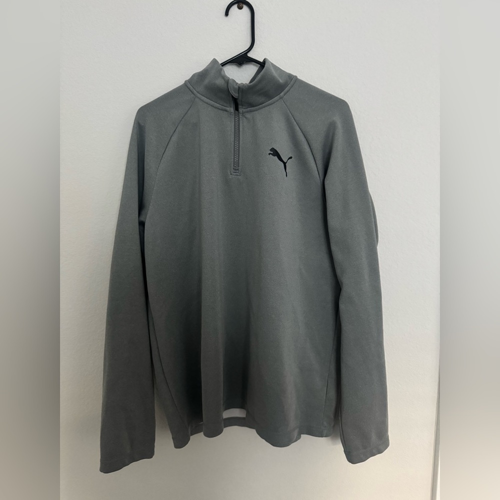 PUMA Men's Active 1/4 Zip Runner Jacket, Grey Heather